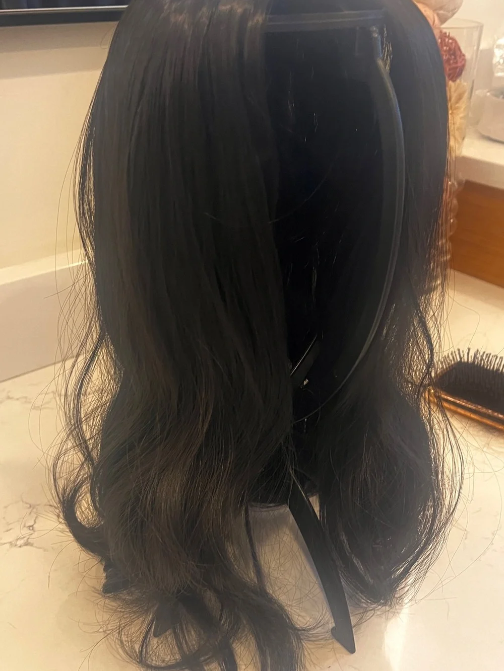 Long Wavy Black/brown Women's new synthetic hair topper